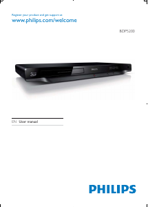 Manual Philips BDP5200X Blu-ray Player