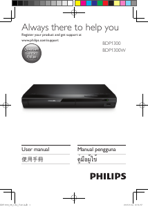 Manual Philips BDP1300W Blu-ray Player