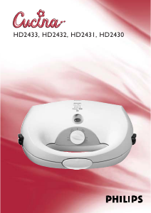 Kullanım kılavuzu Philips HD2430 Cucina Izgara tost makinesi