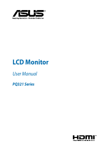 Manual Asus PQ321 LCD Monitor