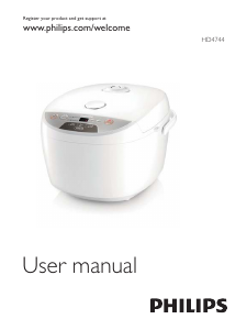 Manual Philips HD4744 Rice Cooker