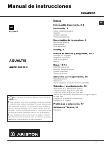 Manual de uso Ariston AQCF 852 B U Aqualtis Secadora