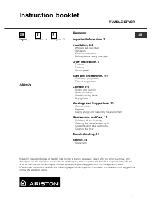Manual Ariston AS 600 V Dryer