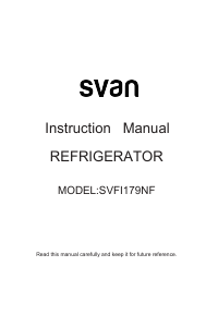 Handleiding Svan SVFI179NF Koel-vries combinatie