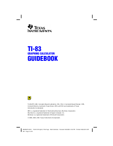 Manual Texas Instruments TI-83 Graphing Calculator