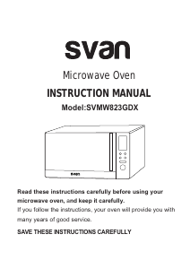 Manual de uso Svan SVMW823GDX Microondas