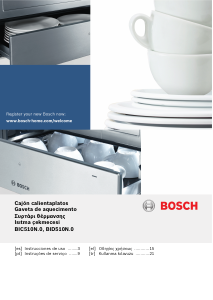 Manual de uso Bosch BIC510NB0 Cajón calentador