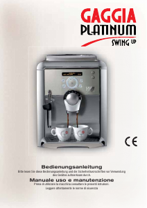Bedienungsanleitung Gaggia RI8176 Platinum Swing Up Kaffeemaschine