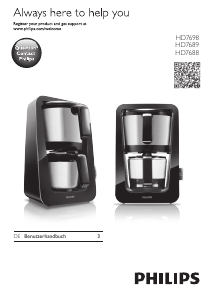 Bedienungsanleitung Philips HD7698 Kaffeemaschine