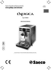 Brugsanvisning Saeco HD8851 Energica Kaffemaskine
