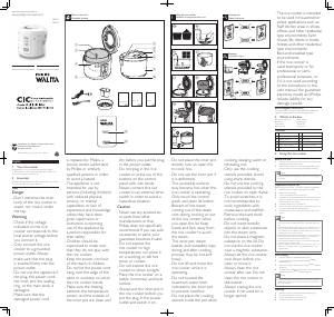 Manual Philips Walita RI3011 Rice Cooker