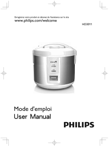 Mode d’emploi Philips HD3011 Cuiseur à riz