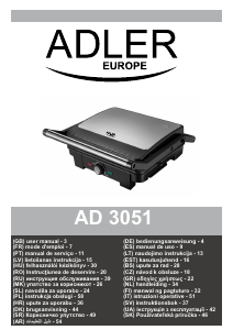 Kasutusjuhend Adler AD 3051 Kontaktgrill