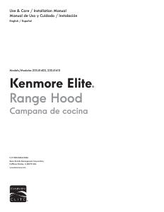 Manual Kenmore 233.51413 Cooker Hood