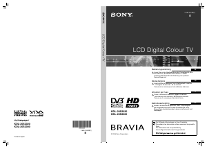 Mode d’emploi Sony Bravia KDL-20S2000 Téléviseur LCD
