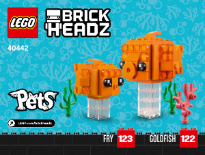 Brugsanvisning Lego set 40442 Brickheadz Guldfisk