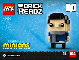 Manual Lego set 40420 Brickheadz Gru, Stuart e Otto