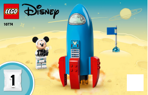 Manuál Lego set 10774 Disney Myšák Mickey a Myška Minnie jako kosmonauti