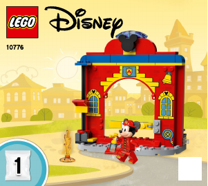 Rokasgrāmata Lego set 10776 Disney Mikipeles un viņa draugu ugunsdzēsēju auto un depo