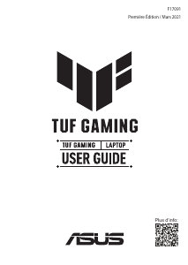 Mode d’emploi Asus F15 2021 TUF Gaming Ordinateur portable