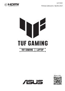 Rokasgrāmata Asus F15 2021 TUF Gaming Klēpjdators