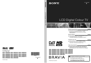 Mode d’emploi Sony Bravia KDL-32S2000 Téléviseur LCD