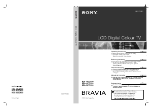Manual Sony Bravia KDL-32V2500 LCD Television