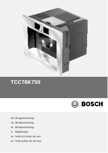 Bruksanvisning Bosch TCC78K750 Kaffemaskin