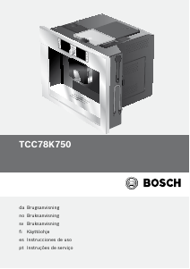 Brugsanvisning Bosch TCC78K750A Kaffemaskine