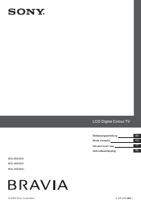 Mode d’emploi Sony Bravia KDL-40X4500 Téléviseur LCD