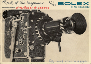 Manual Bolex H16 SB Camcorder