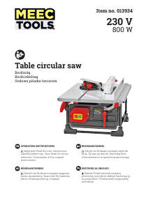 Handleiding Meec Tools 013-934 Tafelzaag