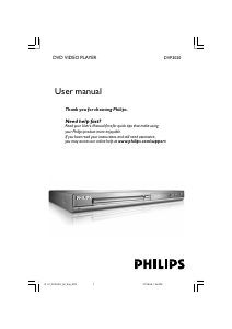 Manual Philips DVP3020X DVD Player