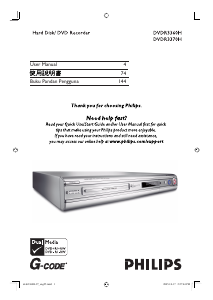 Manual Philips DVDR3370H DVD Player