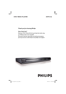Manual Philips DVP3126X DVD Player