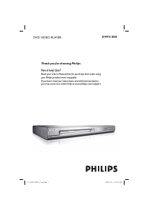 Manual Philips DVP3180K DVD Player