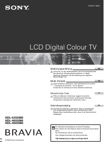 Manuale Sony Bravia KDL-52X2000 LCD televisore