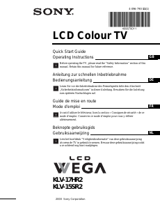 Handleiding Sony Wega KLV-17HR2 LCD televisie