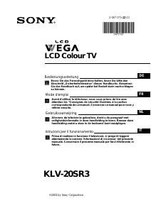 Bedienungsanleitung Sony Wega KLV-20SR3 LCD fernseher
