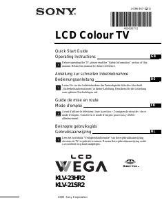 Mode d’emploi Sony Wega KLV-23HR2 Téléviseur LCD