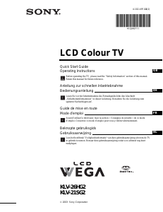 Bedienungsanleitung Sony Wega KLV-26HG2 LCD fernseher