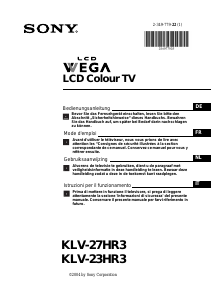 Bedienungsanleitung Sony Wega KLV-27HR3 LCD fernseher
