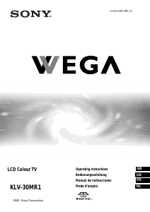 Mode d’emploi Sony Wega KLV-30MR1 Téléviseur LCD