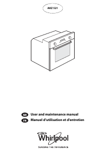 Manual Whirlpool AKZ 521/IX Oven