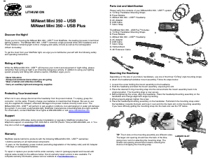 Manual NiteRider MiNewt Mini 350 USB Plus Bicycle Light