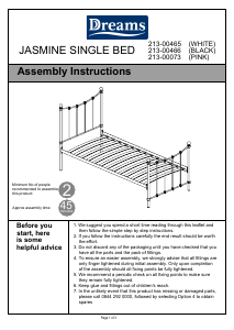 Handleiding Dreams Jasmine (95x201) Bedframe