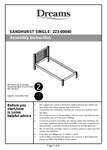 Handleiding Dreams Sandhurst (99x201) Bedframe