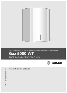 Manual Bosch ZWSE 28-5 MFA Gax 5000 WT Boiler pe gaz