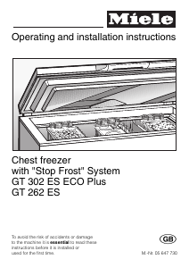 Manual Miele GT 262 ES Freezer