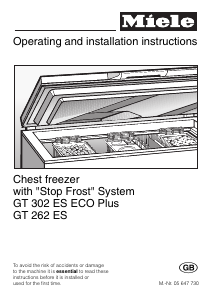 Manual Miele GT 302 ES ECO Plus Freezer